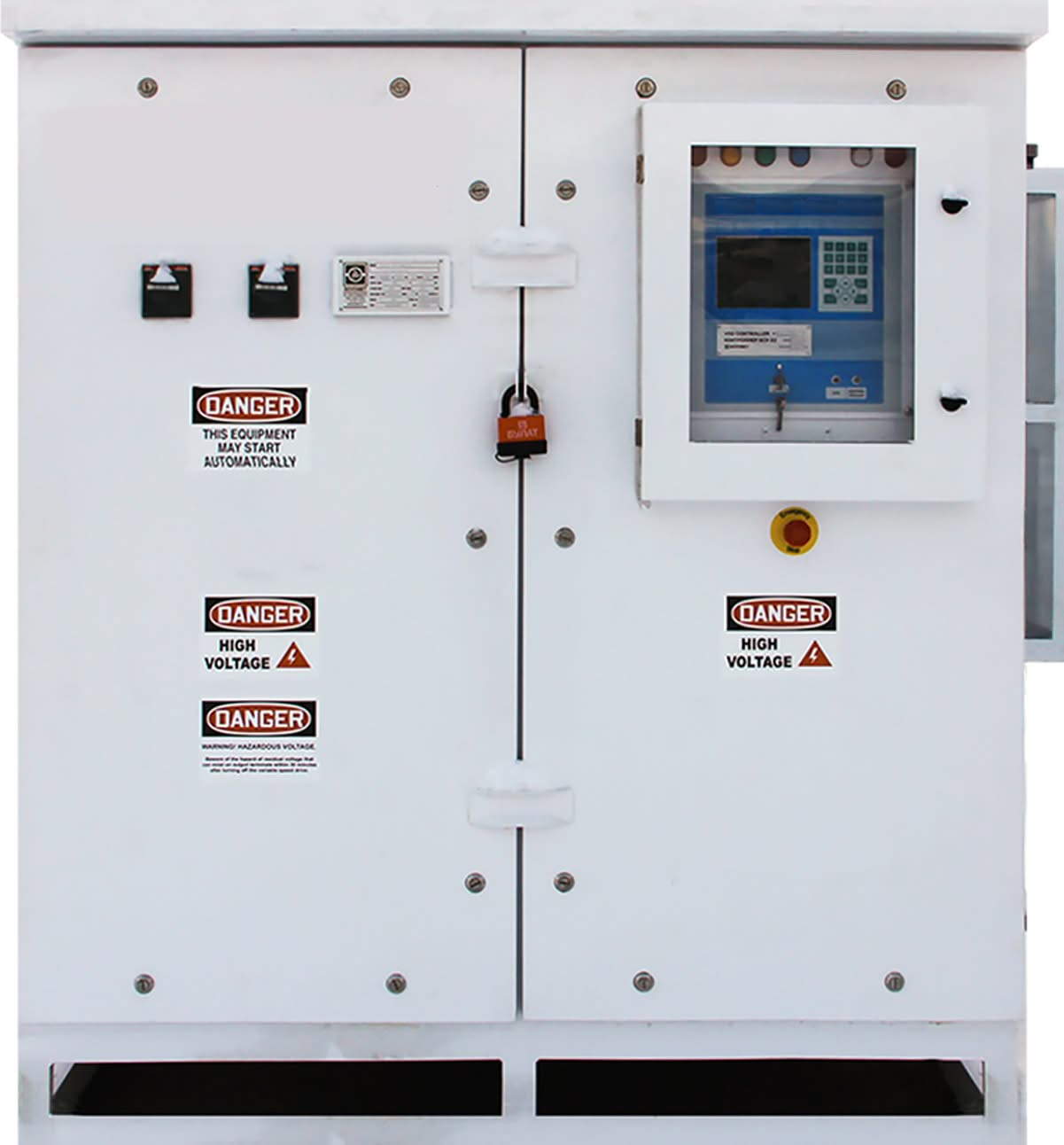 Front view of one of Novomet's variable speed drives